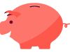 Pink piggy bank vector