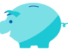 Blue piggy bank vector