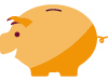 Yellow piggy bank vector