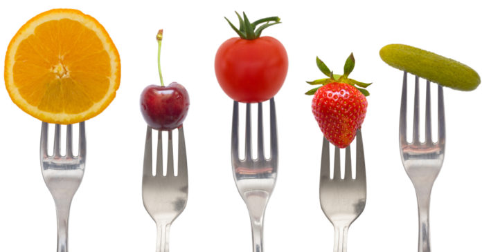 collection-of-forks-with-vegetables-and-fruits