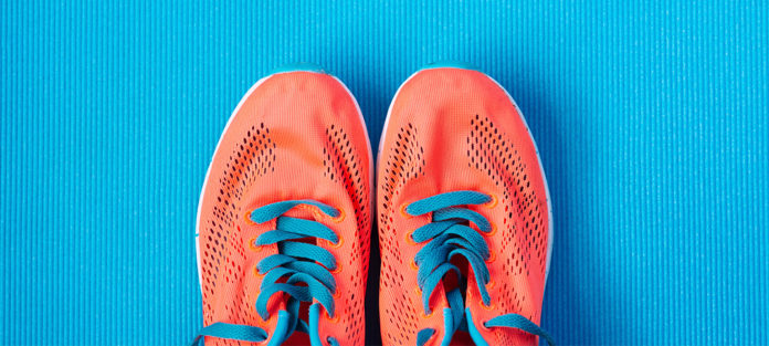 Bright colored sneakers