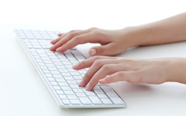 keyboard hands typing on keyboard