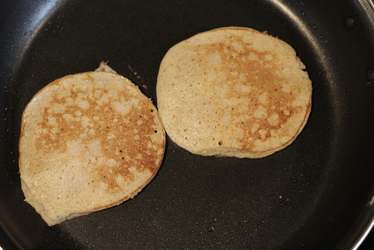 Place the pancake batter on the frying pan