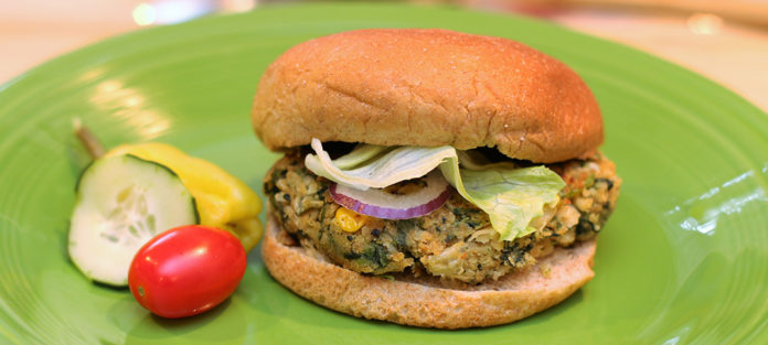 Beans and greens burger