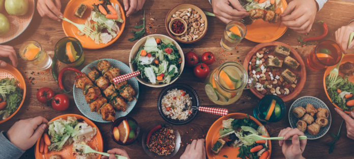 A full dining table
