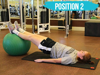 Hamstring curl on a physioball position 2