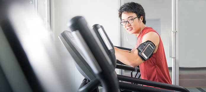 Boy on a treadmill
