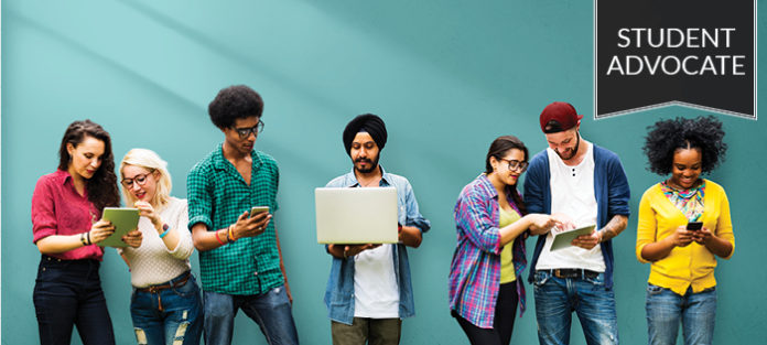 Group of diverse people with digital devices