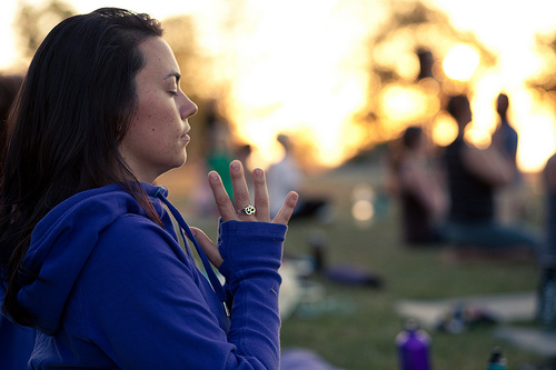 meditating woman