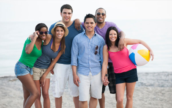 beach friends at the beach