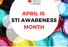 STI Awareness Month Promotion for April Flyer with details of Student Health Center promotion for STI Awareness Month