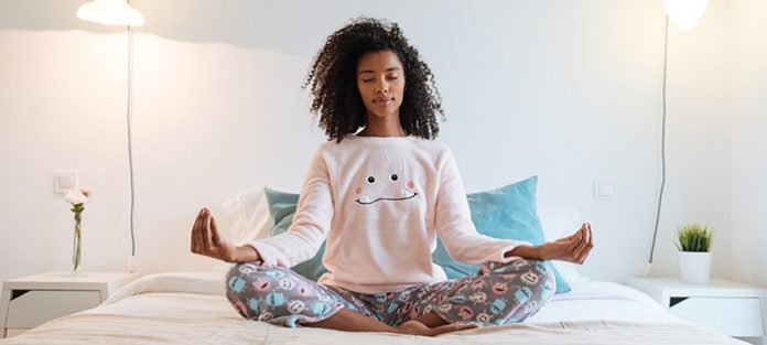 girl practicing morning meditation