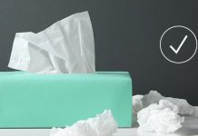tissue box and check mark | cold or flu symptom checker