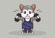 FitnessU: 5 lower back exercises to strengthen your core Cartoon animal lifting dumbbells, representing fitness and strength training