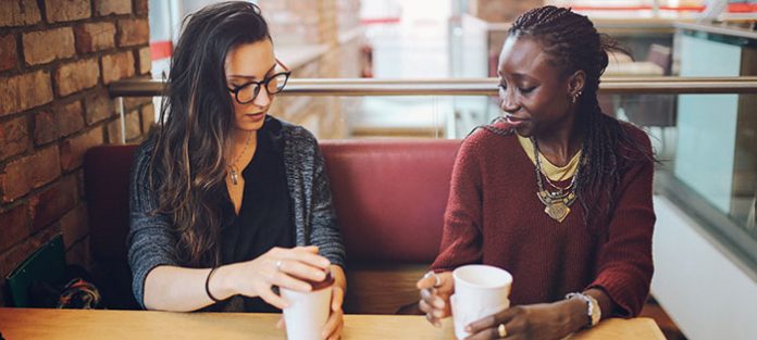 2 girls talking