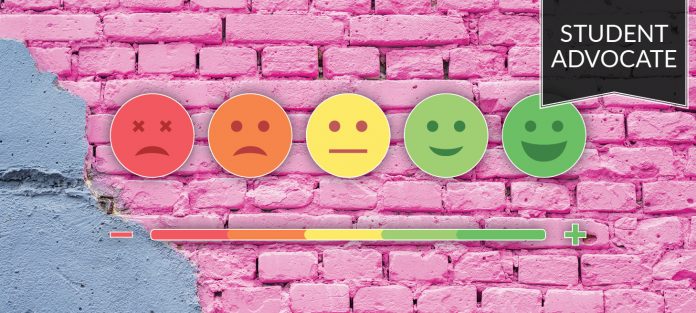 student advocate: scale of sad to happy faces