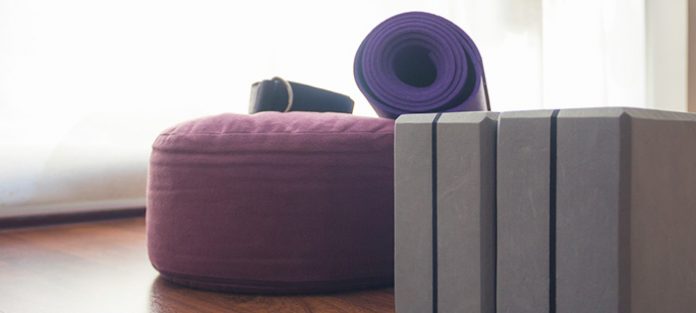 yoga poses for stress | purple yoga equipment