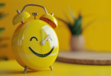Sleep smarter: 3 apps to help you rest easy and wake up energized Yellow smiling alarm clock symbolizing better sleep and positive mornings