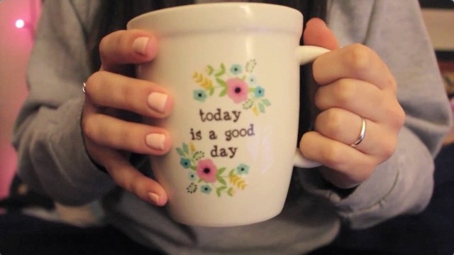 A mug that reads today is a good day