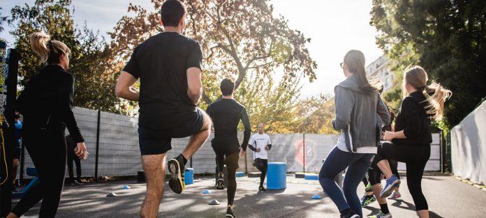 group of people jogging
