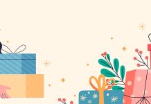 6 budget-friendly holiday gift ideas Illustration of a woman holding gift boxes, with more wrapped presents and greenery in the background.