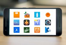 A phone screen displaying health and fitness app icons, including yoga, meditation, hydration, and activity tracking.