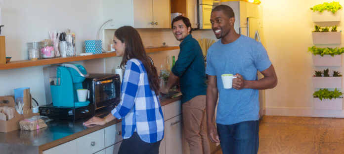 Roommates in kitchen